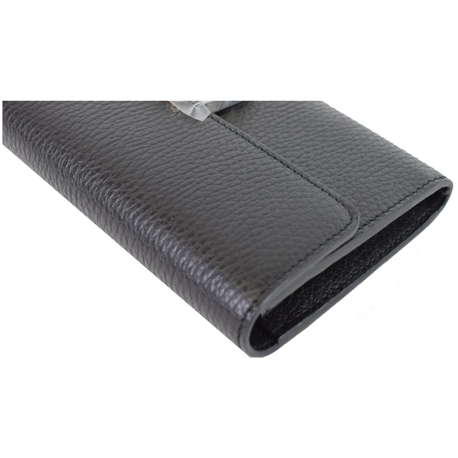 GUCCI GG Interlocking Continental Leather Wallet Black 598166