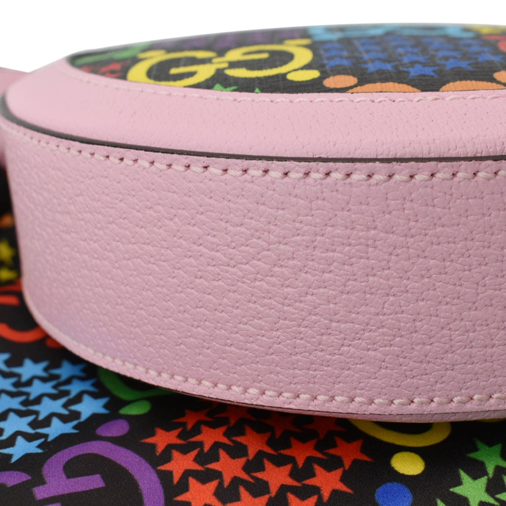 GUCCI GG Psychedelic Round Leather Crossbody Bag Multicolor 603938