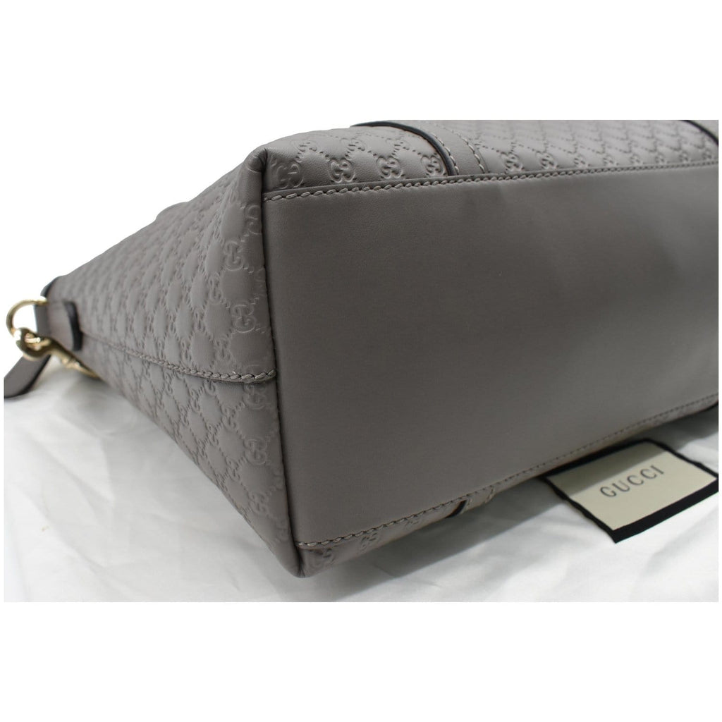 GUCCI Convertible GG Microguccissima Leather Satchel Bag Grey 449656