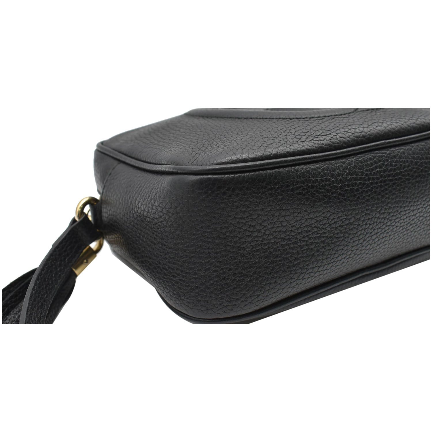 GUCCI Soho Disco Small Pebbled Leather Crossbody Bag Black 308364