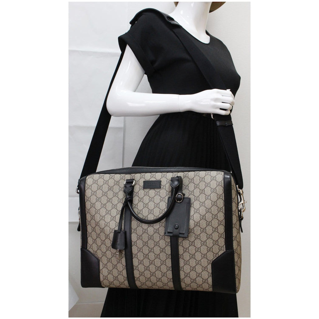 GUCCI Eden GG Supreme Canvas Briefcase Bag Beige 406384