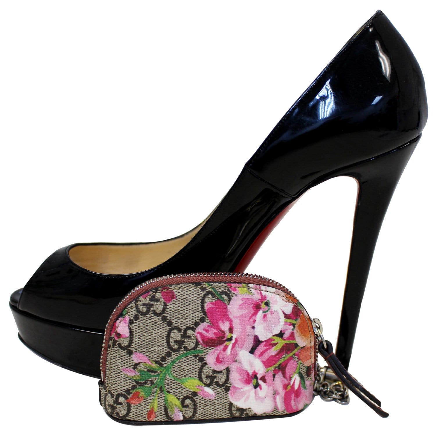GUCCI Blooms GG Supreme Coin Case Beige 453171