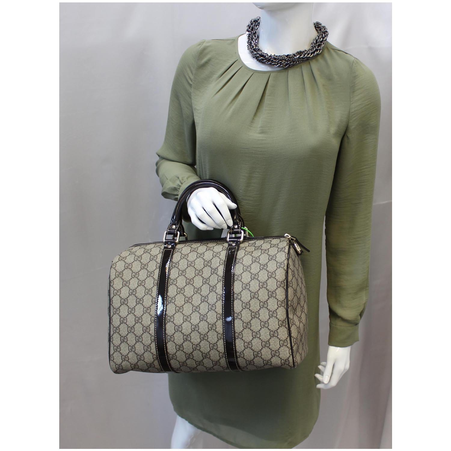 GUCCI Joy GG Canvas Boston Bag Beige 193603