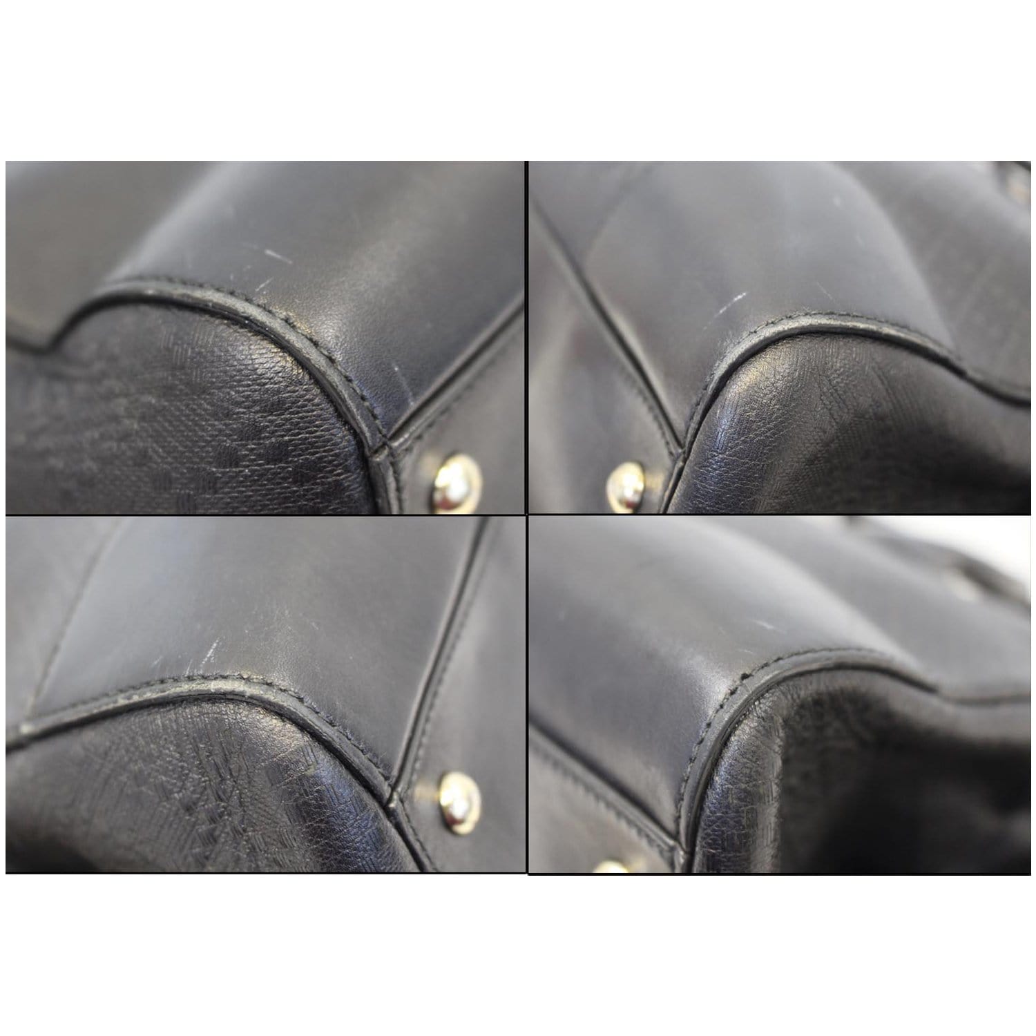 GUCCI Bright Diamante Medium Top Handle Bag Black