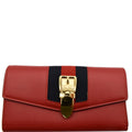 GUCCI Sylvie Continental Leather Wallet Red 476084 - Final Sale