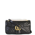 GUCCI GG Marmont Small Matelasse Leather Crossbody Bag Black 443497