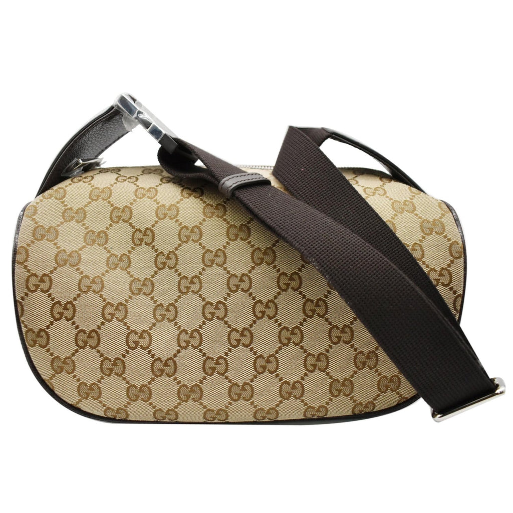 GUCCI Waist Pouch GG Canvas Belt Bag Beige 630915
