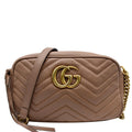 GUCCI GG Marmont Small Matelasse Leather Crossbody Bag Brown 447632 - 15% OFF