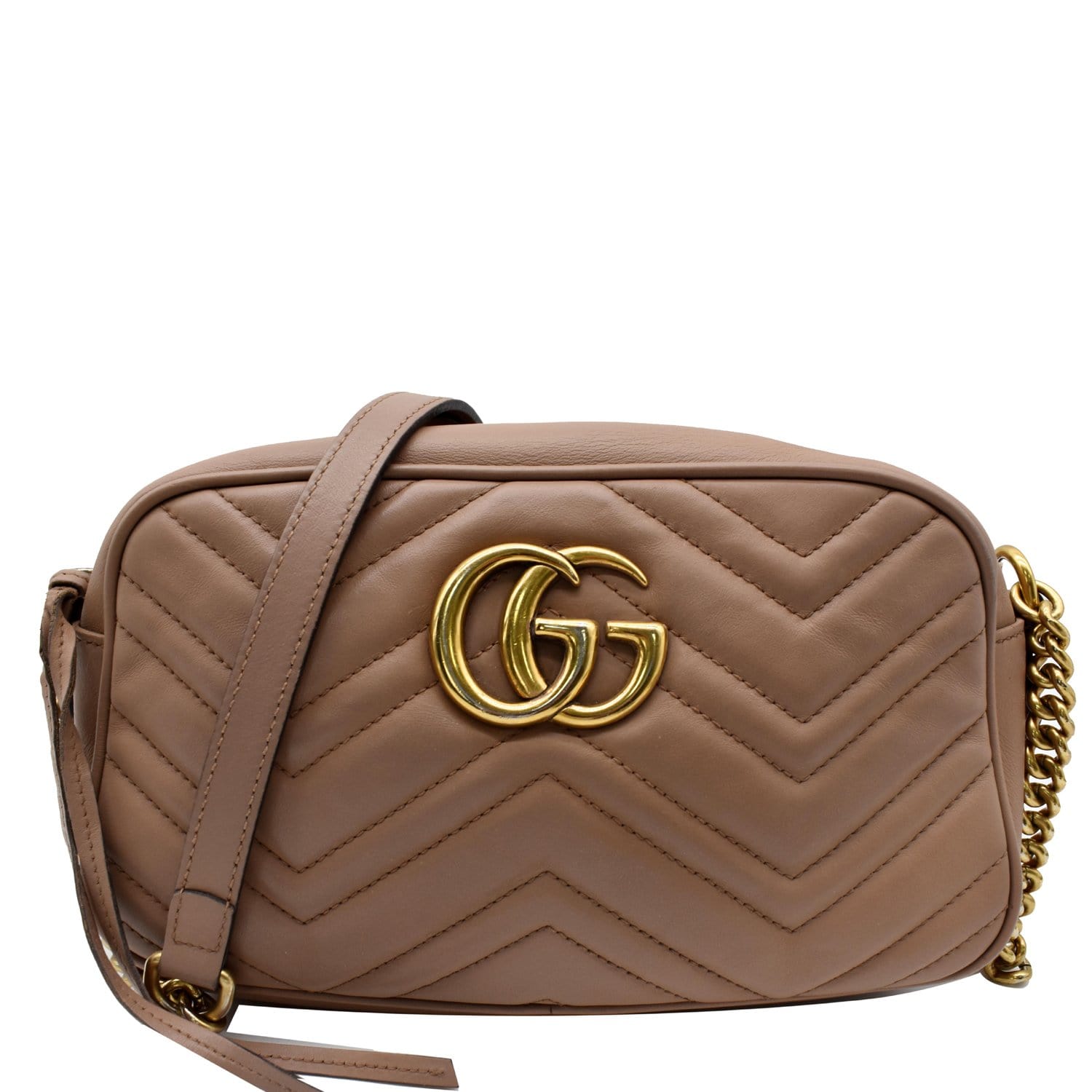 GUCCI GG Marmont Small Matelasse Leather Crossbody Bag Brown 447632 - 15% OFF