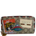 GUCCI Courrier GG Supreme Canvas Zippy Wallet Beige 473909