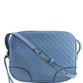 GUCCI Bree Micro GG Guccissima Leather Crossbody Bag Light Blue 449413