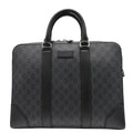 GUCCI Briefcase GG Supreme Canvas Messenger Bag Black 474135