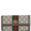 GUCCI Ophidia GG Continental Supreme Canvas Wallet Beige 523153