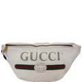GUCCI Print Leather White Belt Waist Bum Bag Medium 493869