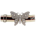 GUCCI Stripe Belt with Butterfly Buckle 499633