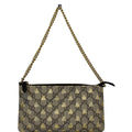 GUCCI Linea Bee GG Supreme Wristlet Handbag Beige/Gold