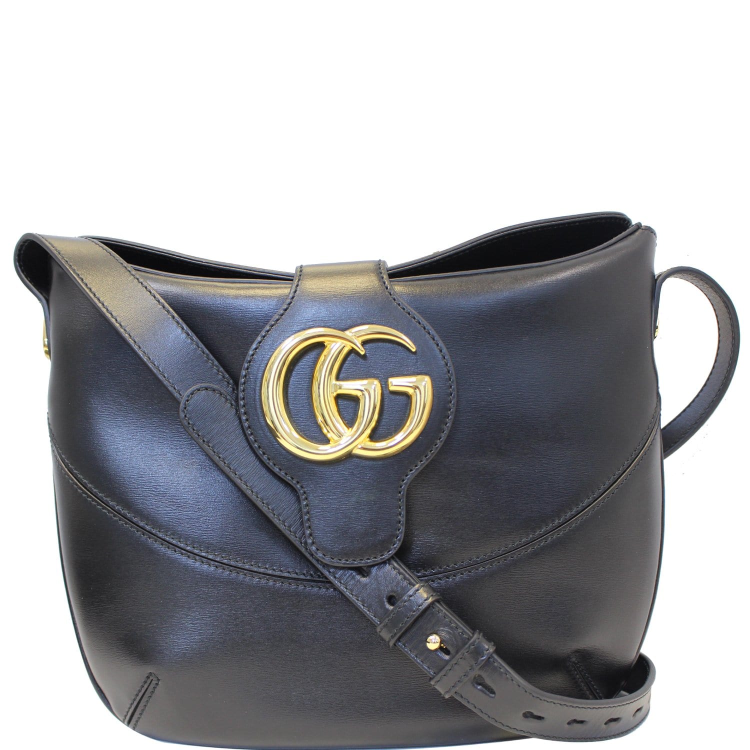 GUCCI Arli Medium Calfskin Leather Shoulder Bag 568857 Black