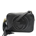 GUCCI Soho Disco Small Pebbled Leather Crossbody Bag Black 308364