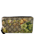GUCCI Blooms Zip Around GG Canvas Wallet 408665 Beige