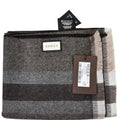 GUCCI Web Stripe Wool Scarf Brown 387574