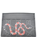 GUCCI Kingsnake Print GG Supreme Monogram  Case Black 451277