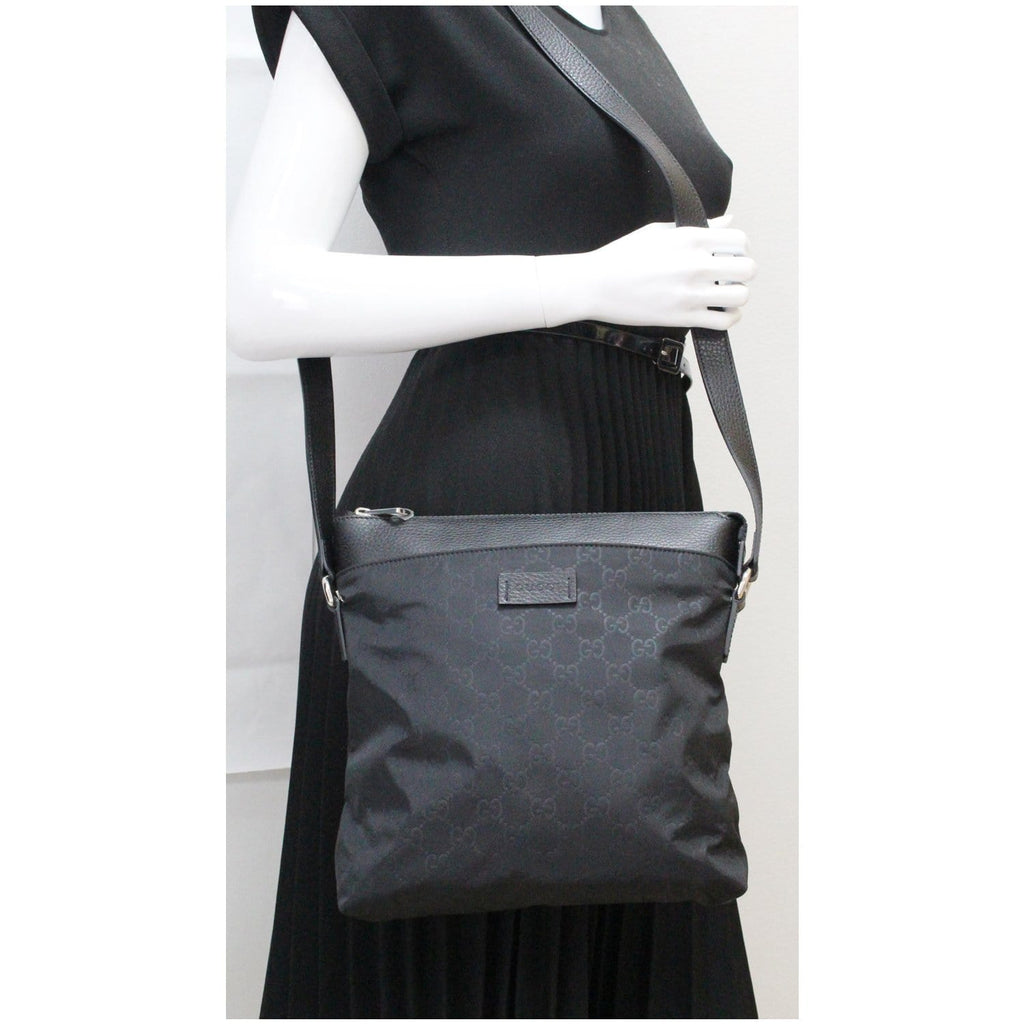 GUCCI GG Monogram Nylon Small Messenger Bag Black 510342