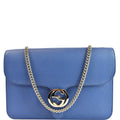 Gucci Interlocking GG Calfskin Leather Shoulder Bag Blue 510303