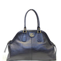 GUCCI Rebelle Top Handle Black Leather Satchel Handbag
