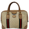 GUCCI Boston Doctor GG Canvas Satchel Handbag Brown