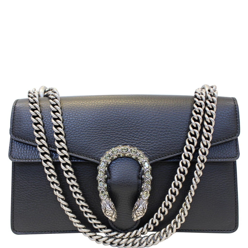 GUCCI Dionysus Small Leather Shoulder Bag 400249 Black