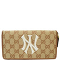 GUCCI Zip Around NY New York Yankees Patch Wallet Beige 547791 - Last Call