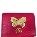 GUCCI Butterfly Leather  Case Wallet Pink 499361