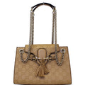 GUCCI Emily Guccissima Leather Chain Shoulder Bag Rose Beige 369621