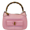 GUCCI Calfskin Bamboo Top Handle Bag Pink