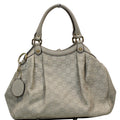 GUCCI Sukey Medium Guccissima Leather Tote Bag White 211944