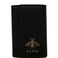 GUCCI Animalier Bee Leather Key Case Black 523683