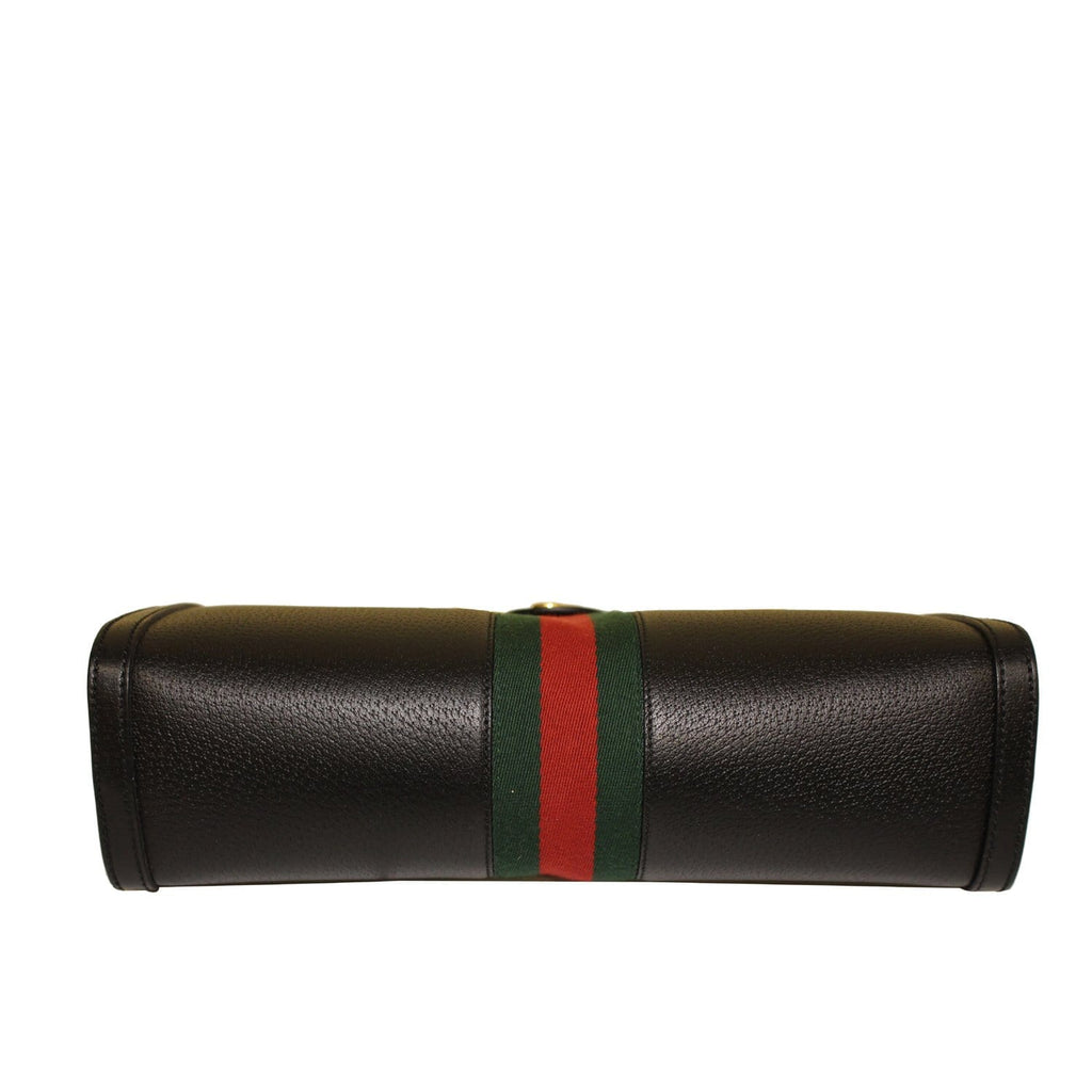 GUCCI Ophidia GG Medium Leather Shoulder Bag Black 503876
