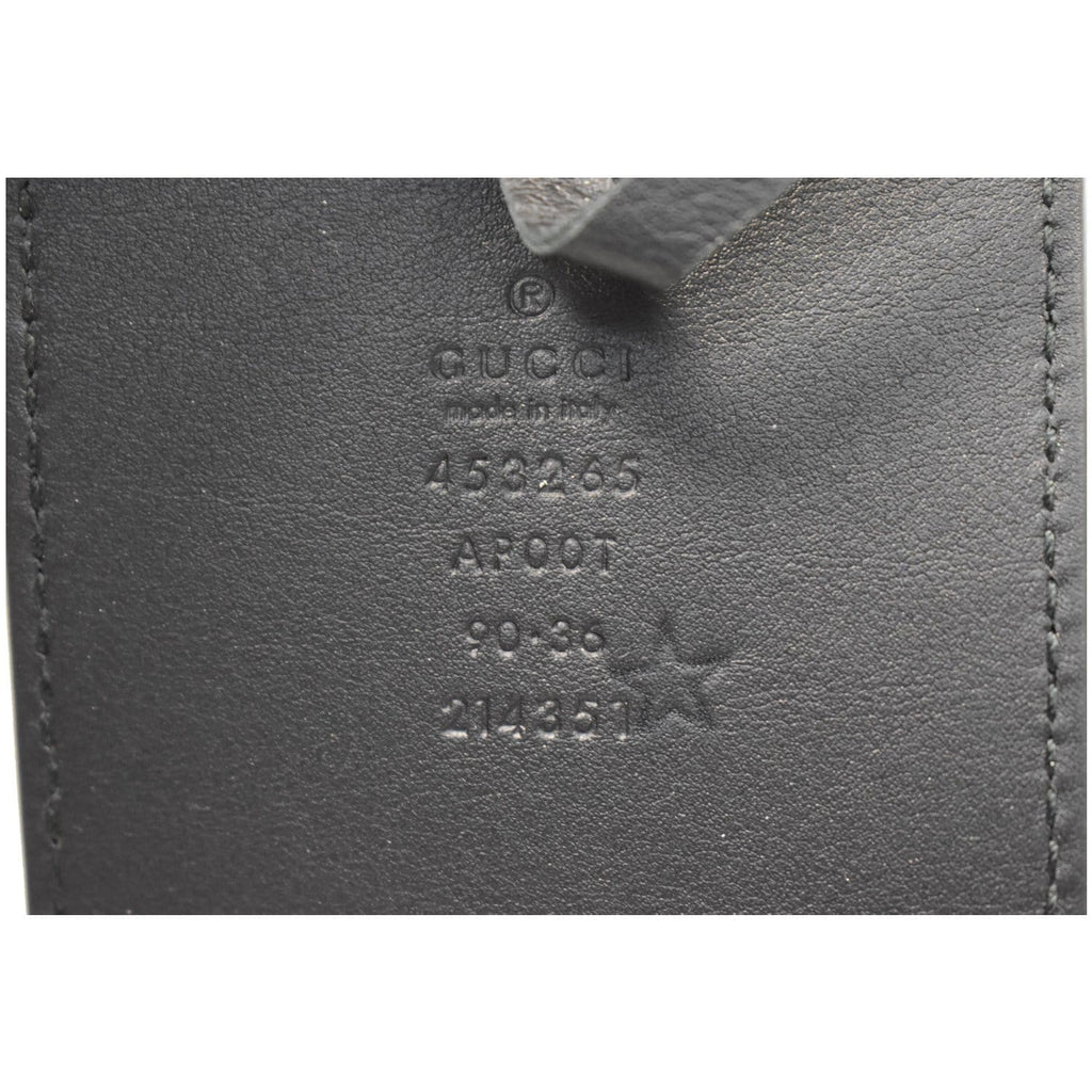 GUCCI Wide Double G Buckle Leather Belt Black Size 90/36 453265