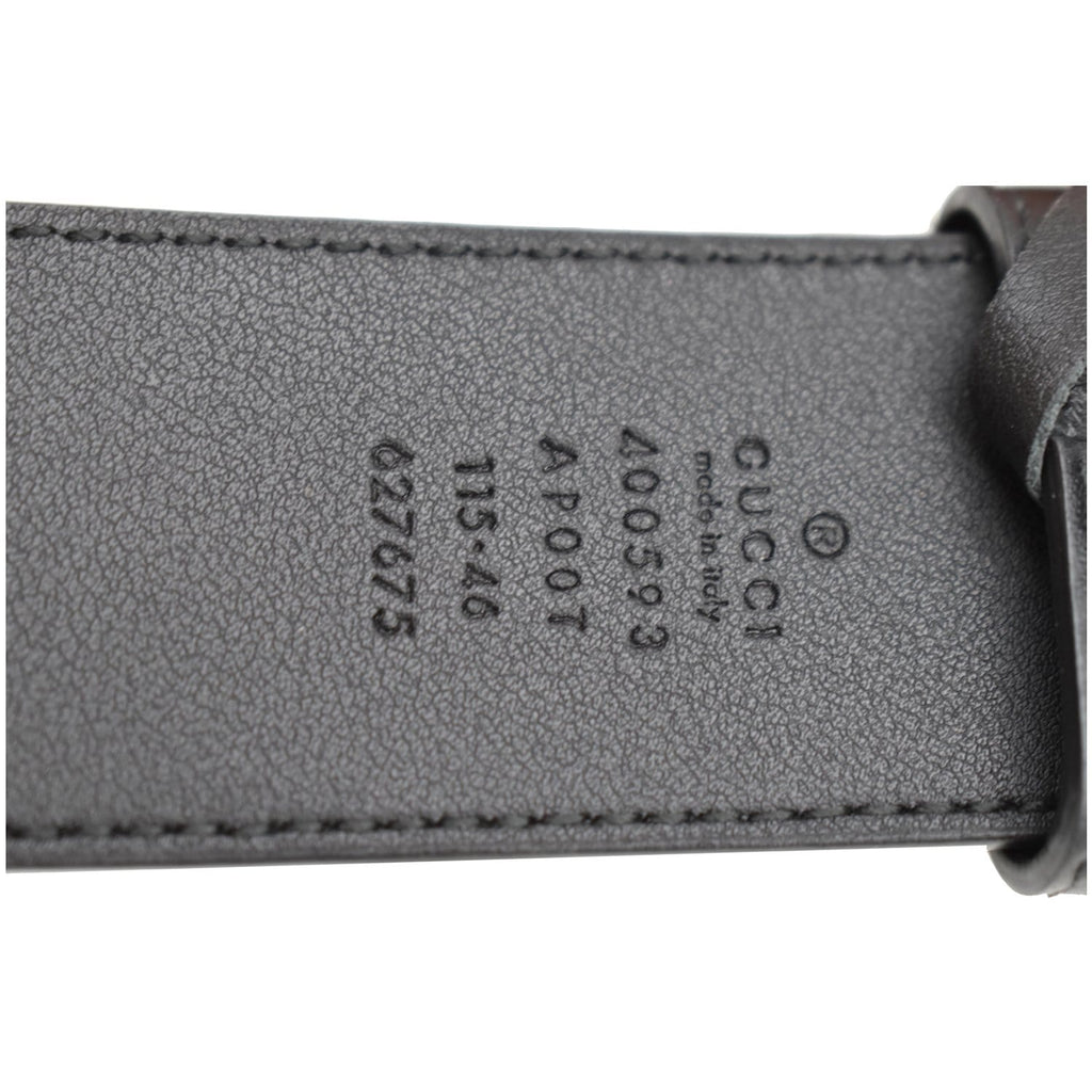 GUCCI 2015 Re-Edition Double G Wide Leather Belt Black 400593