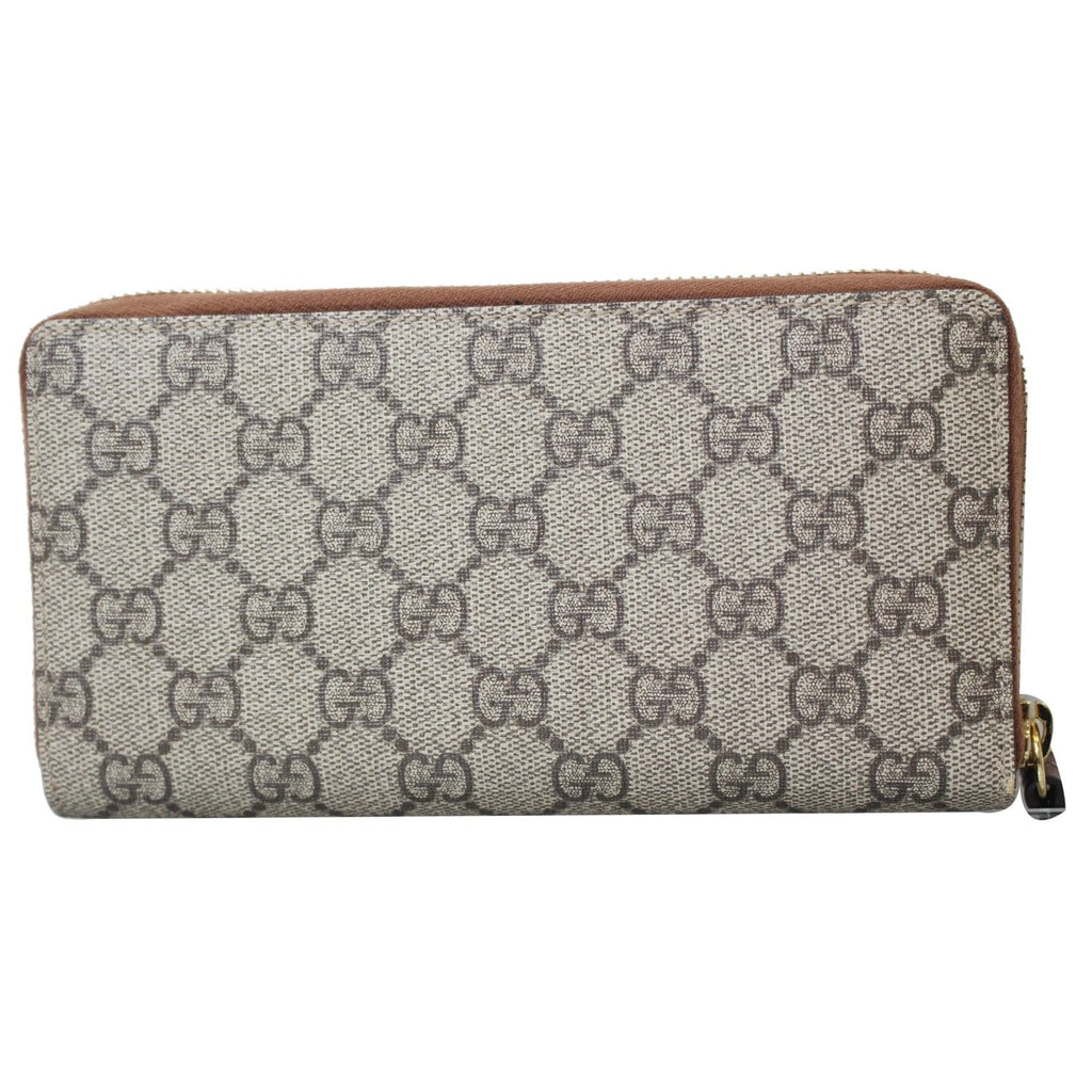 GUCCI GG Supreme Zip Around Wallet Beige 410102