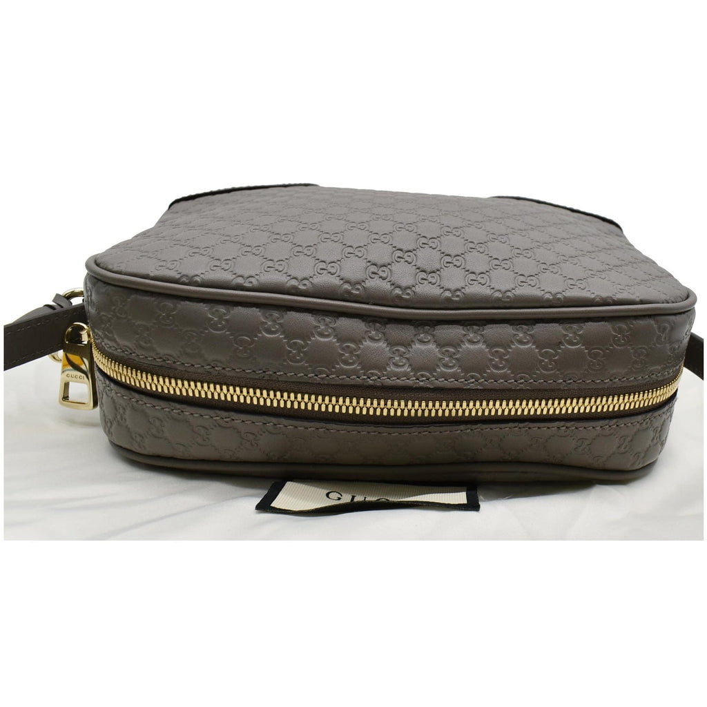 GUCCI Bree Mini GG Guccissima Leather Crossbody Bag Grey 449413