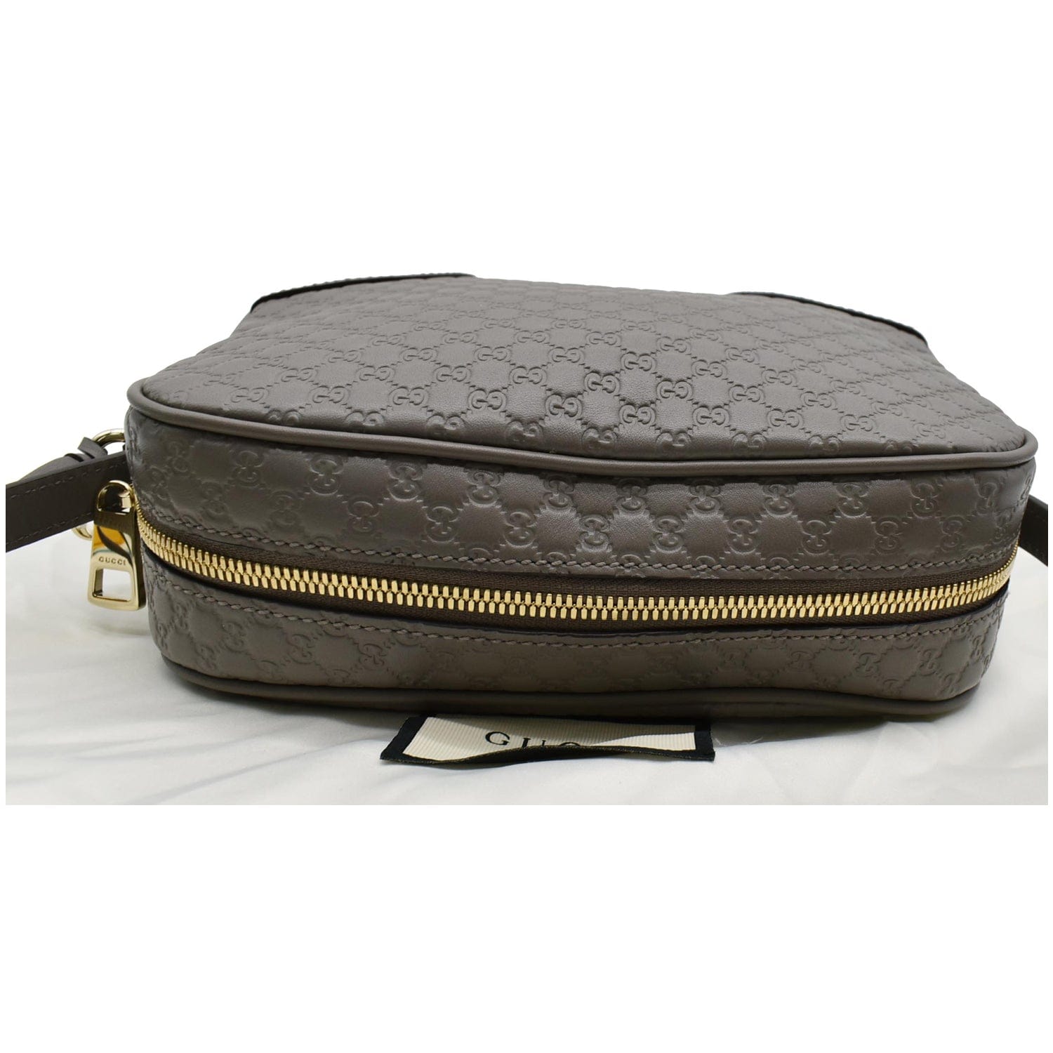 GUCCI Bree Mini GG Guccissima Leather Crossbody Bag Grey 449413