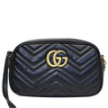 GUCCI GG Marmont Matelasse Small Leather Crossbody Bag Black