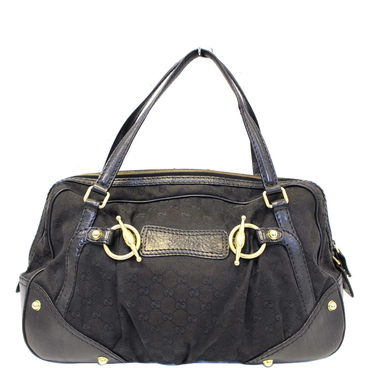 GUCCI Monogram Jockey Boston Bag Black - 20% OFF