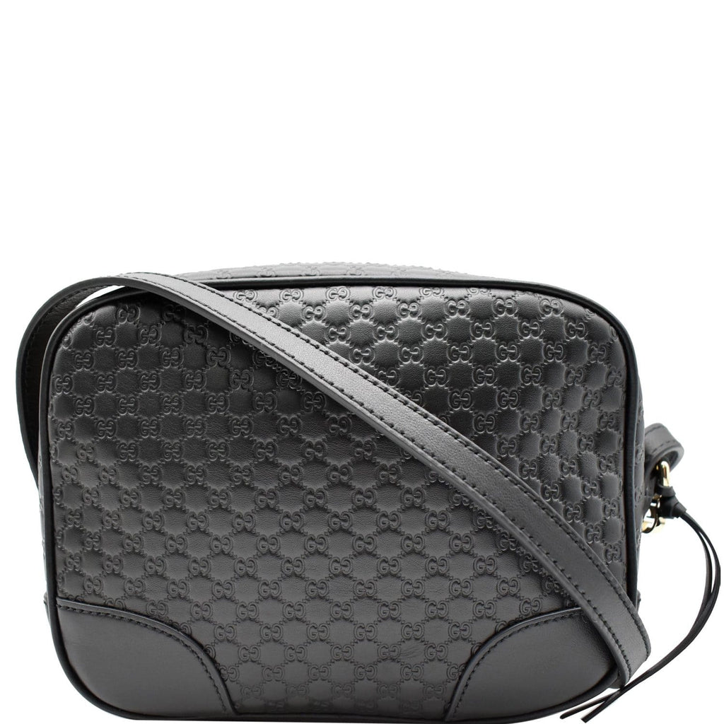 GUCCI Bree Mini GG Microguccissima Leather Crossbody Bag Black 449413