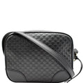 GUCCI Bree Mini GG Microguccissima Leather Crossbody Bag Black 449413