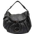 GUCCI Icon Bit Medium Pebbled Leather Shoulder Bag Black 228584