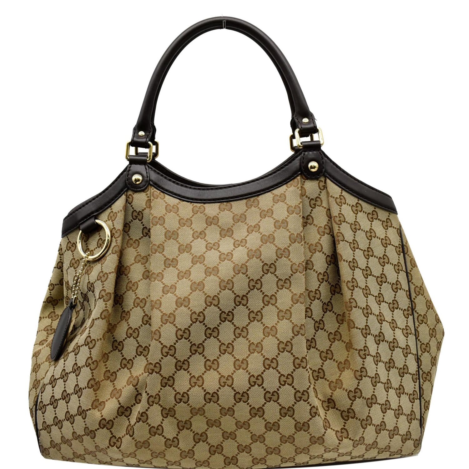 GUCCI Sukey Large GG Canvas Tote Bag Black 211943