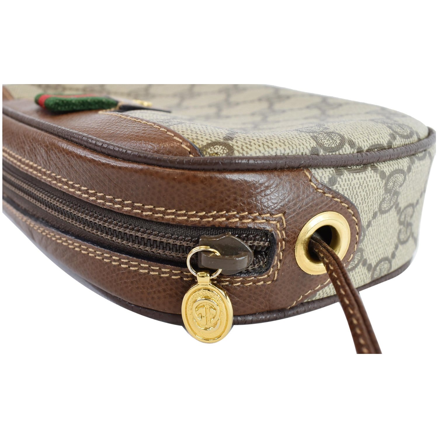 GUCCI GG Supreme Web Crossbody Bag Beige 007.58