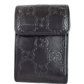 GUCCI GG Embossed Leather Mini Messenger Bag Black 625571